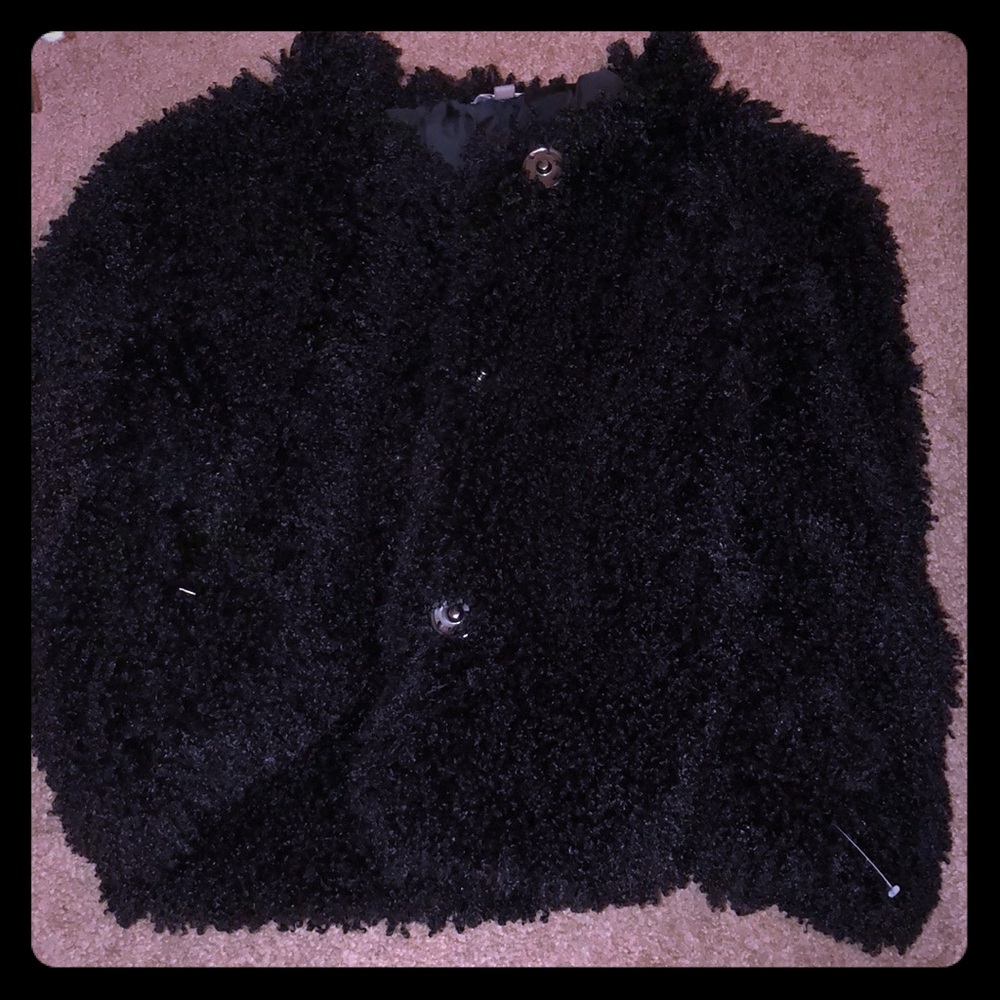 🖤Black cute fluffy jacket!